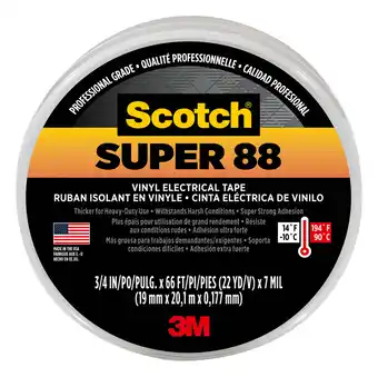 Walmart Scotch Super 88 Electrical Tape, 6143-BA-8, 3/4 in. x 66 ft offer