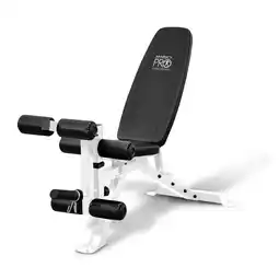 Walmart Marcy Foldable and Adjustable Weight Bench with Leg Extension, White/Black offer