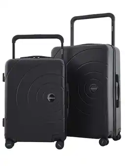 Walmart Travelers Club 2pc Rolling Hard Case Travel Luggage Set with Extra Wide Telescopic Handle , Black offer