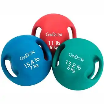 Walmart 11 lbs CanDo Molded Dual-Handle Medicine Ball, Red offer