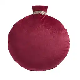 Walmart My Texas House Ava 16 Red Embossed Velvet Ornament Round Decorative Pillow offer