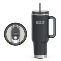 Walmart Thermos 40 oz Stainless Steel Cupholder Mug w/ Straw Graphite offer