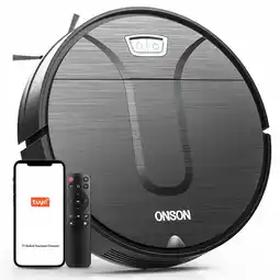 Walmart GOOVI By ONSON Robot Vacuum Cleaner, 3500Pa Powerful Suction with App/Wi-Fi/Alexa for Hard Floor offer