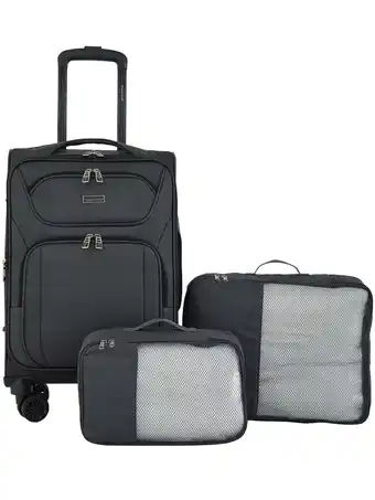 Walmart Travelers Club 3-Piece Rolling Soft Side Travel Luggage Set - Forged Iron Gray offer