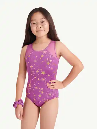 Walmart Justice Celestial Foil Print Leotard, Includes Matching Scrunchie (Girls ) offer