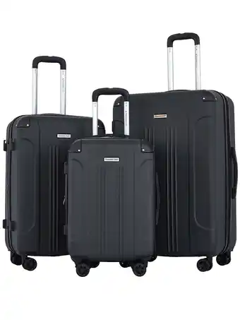 Walmart Travelers Club 3-Piece ABS Spinner Expandable Luggage Set with Cup Holder and USB Port - Black offer