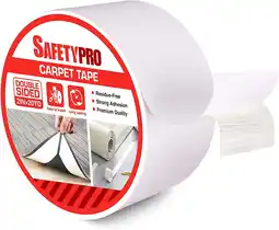 Walmart SafetyPro 2Inch X 20YD Non-Slip Backing Double Sided Carpet Tape, 11.9 oz offer