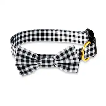 Walmart Vibrant Life Gingham Bow Tie Fashion Dog Collar, Multi-Color, Large offer