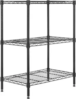 Walmart BestOffice Wire Shelving Cart Unit 3 Shelves Shelf Rack Layer Tier,Black offer