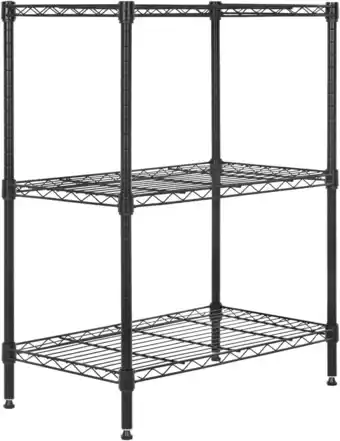 Walmart BestOffice Wire Shelving Cart Unit 3 Shelves Shelf Rack Layer Tier,Black offer