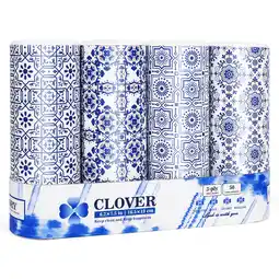 Walmart Clover Cylinder Facial Tissues for Car or Small Space4 Tubes 3-Ply White&Blue Car Tissus for Travel offer