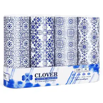 Walmart Clover Cylinder Facial Tissues for Car or Small Space4 Tubes 3-Ply White&Blue Car Tissus for Travel offer