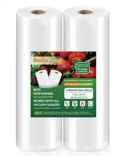 Walmart BoxLegend Vacuum Seal Bags for Food, 2 Packs 11''x20' Food Saver Rolls, Food Storage Bags offer