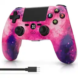 Walmart CHENGDAO Wireless Controller for P4/PC, 6-Axis Sensor, Dual Vibration, Remote Joystick for P4- Pink offer