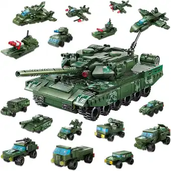 Walmart Military Armed 8 in 1 Tank Interlocking Block Building Set, 642 Count offer