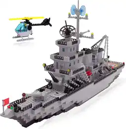 Walmart NAYIHOOP Military Battleship Building Sets Cruiser Super Large Size for Boys Compatible with Lego offer