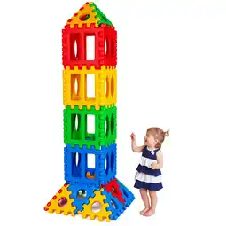 Walmart Gymax 32 Pieces Big Waffle Block Set Kids Educational Stacking Building Toy offer