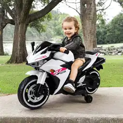 Walmart CIPACHO 12V Kids Ride On Motorcycle Toys with Training Wheels Electric Car for Boys and Girls, White offer