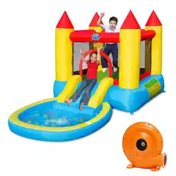 Walmart Gymax Inflatable Bounce House Kids Slide Jumping Castle Bouncer w/Pool and 480W Blower offer