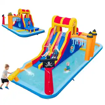 Walmart Infans Inflatable Water Slide 6-In-1 Kids Water Park with Dual Slides Blower Excluded offer