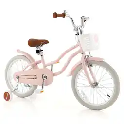 Walmart Costway 18'' Kids Bike Toddler Bicycle with Training Wheel Kickstand for 4-8 Years Old Pink offer