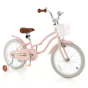 Walmart Costway 18'' Kids Bike Toddler Bicycle with Training Wheel Kickstand for 4-8 Years Old Pink offer