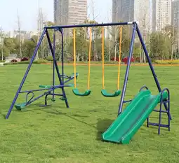 Walmart Metal Swing Set w/ Slide offer