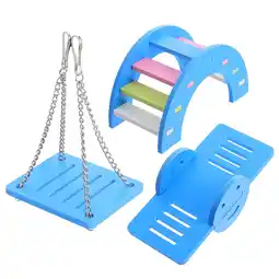 Walmart Raindrops Hamster Blue Wooden Swing Seesaw Hammock Toys (3pcs) offer