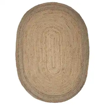 Walmart Ox Bay Cora 5' x 7' Natural/Gray Braided Jute Oval Indoor Area Rug offer