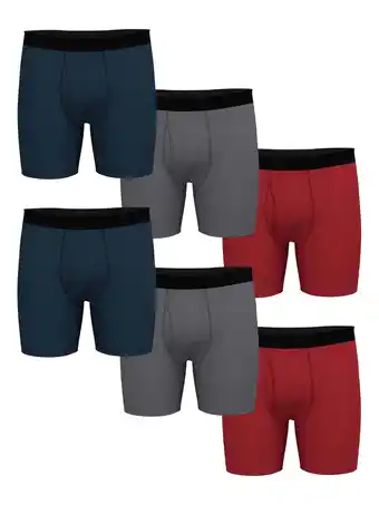 Walmart Athletic Works Men's Performance Cotton Boxer Brief Set, Boxer Briefs Underwear for Men, S, 6 Pack offer