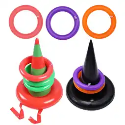 Walmart NUOLUX 10 Pcs Witch Hat Ring Toss Game PVC Toss Game Inflatable for Christmas Halloween Parties offer