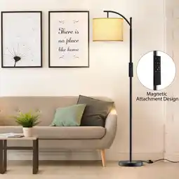 Walmart JURULU 62'' Arched/Arc Floor Lamp with Remote Control and Bulb Included,White Lampshade offer