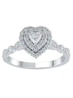 Walmart Brilliance Fine Jewelry Vintage Inspired Double Halo Engagement Ring 1/2 ct, Sterling Silver offer