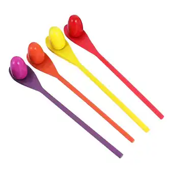 Walmart 8Pcs Egg Spoon Race Game Sets Wooden Egg Balance Game Relay Race Games for Kids offer