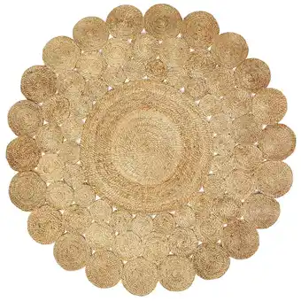 Walmart Ox Bay Cora 6' Round Beige and Brown Braided Circles Jute Indoor Area Rug offer