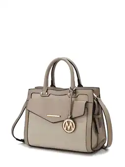 Walmart MKF Collection Alyssa Vegan Leather Women's Multi Pocket Satchel Handbag by Mia K. - Taupe Combo offer