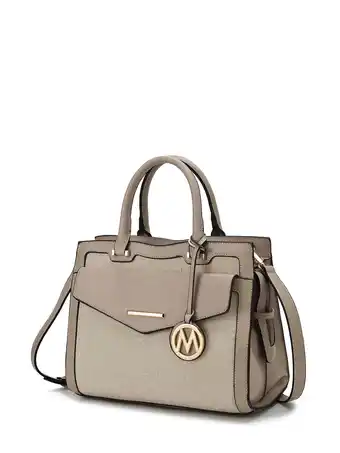 Walmart MKF Collection Alyssa Vegan Leather Women's Multi Pocket Satchel Handbag by Mia K. - Taupe Combo offer