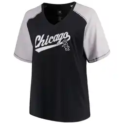 Walmart Women's Majestic Black/Gray Chicago White Sox Plus Size High Percentage Raglan V-Neck T-Shirt offer