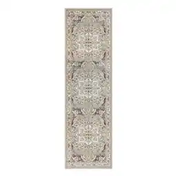 Walmart LR Home Avette Sara Traditional Medallion Performance High-Low Runner Rug, Ivory/Blue, 2'8x8' offer