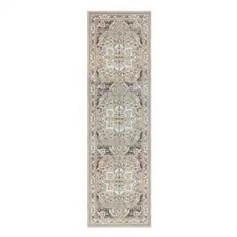 Walmart LR Home Avette Sara Traditional Medallion Performance High-Low Runner Rug, Ivory/Blue, 2'8x8' offer