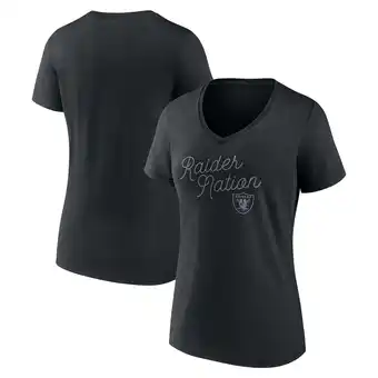 Walmart Women's Fanatics Black Las Vegas Raiders Iconic Script State V-Neck T-Shirt offer