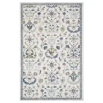 Walmart LR Home Ada 7'9 x 9'9 Ivory Distressed Floral Indoor Area Rug offer