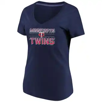 Walmart Women's Majestic Navy Minnesota Twins Compulsion to Win Plus Size V-Neck T-Shirt offer