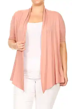 Walmart MOA Collection Women's Casual Open Front Short Sleeve Cardigan offer