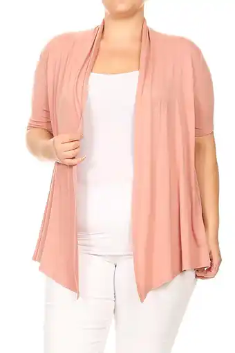 Walmart MOA Collection Women's Casual Open Front Short Sleeve Cardigan offer