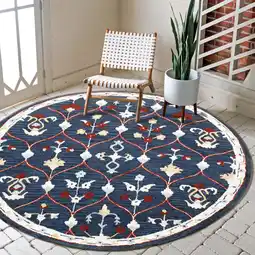 Walmart Ox Bay Contemporary Chic Hand-Tufted Wool Round Indoor Area Rug offer