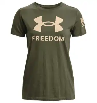 Walmart Under Armour 1370815-391-XL Freedom Logo Womens Size XL OD Green T-Shirt offer