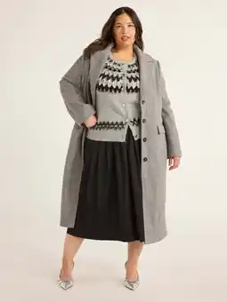 Walmart Free Assembly Women’s Faux Wool Long Coat, Sizes 1X-4X offer