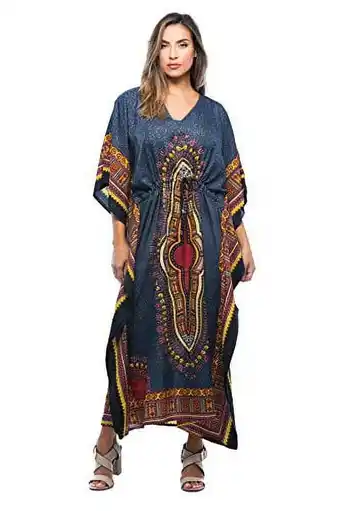 Walmart Riviera Sun Long Dashiki Caftan / Caftans for Women (Black, 2X / 3X) offer