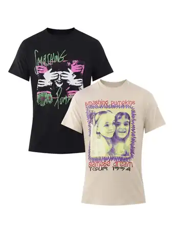 Walmart Smashing Pumpkins Men's & Big Men's Graphic Tees with Short Sleeves, 2-Pack, Sizes S-3XL offer